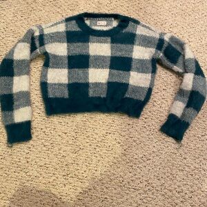 Checkered Teal Sweater
